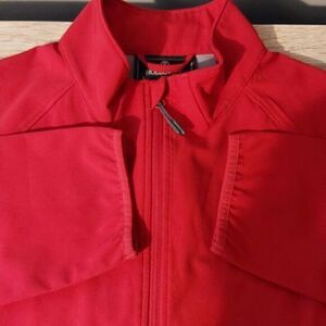 Holloway Men's Red Windbreaker Front Zip Lined Zippered Pocket Jacket Size Large